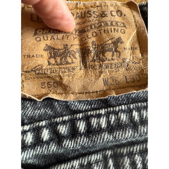 Vintage Acid Wash Denim Jeans 90s Style High Waist Relaxed Fit Unisex Retro Cool - Picture 8 of 13